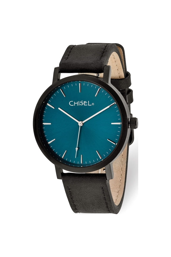 Fashion Chisel Matte Black Ip-Plated Blue Dial Watch (9 X 20) Made In China tpw124