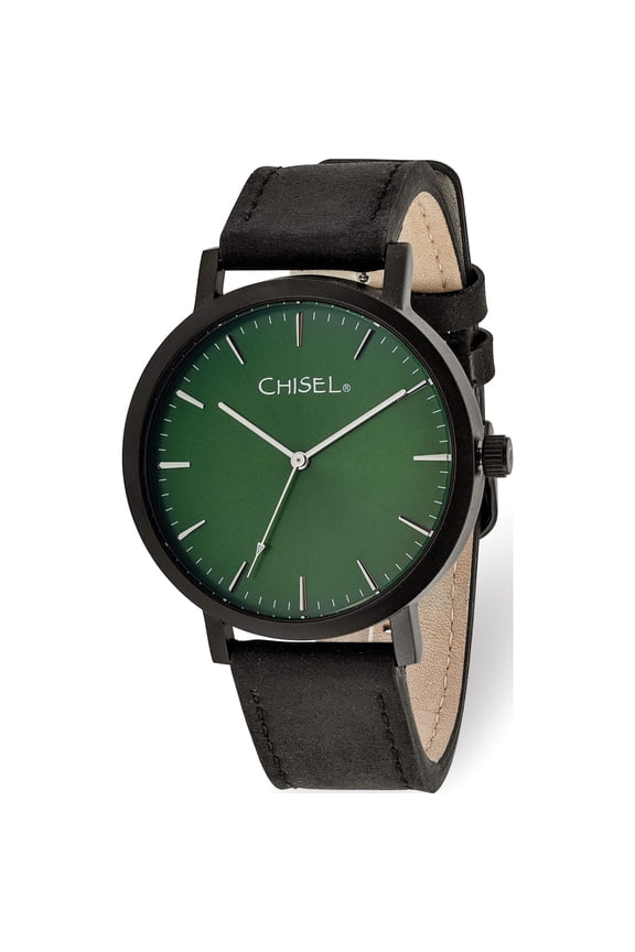 Fashion Chisel Matte Black Ip-Plated Green Dial Watch (9 X 20) Made In China tpw127