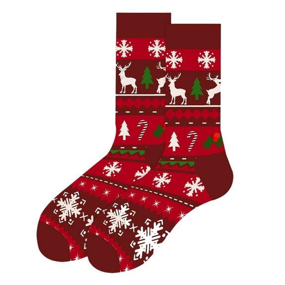 Fashion Christmas Socks Cotton Socks Warm Long Sock For Teenagers Men Women Xmas StyleD
