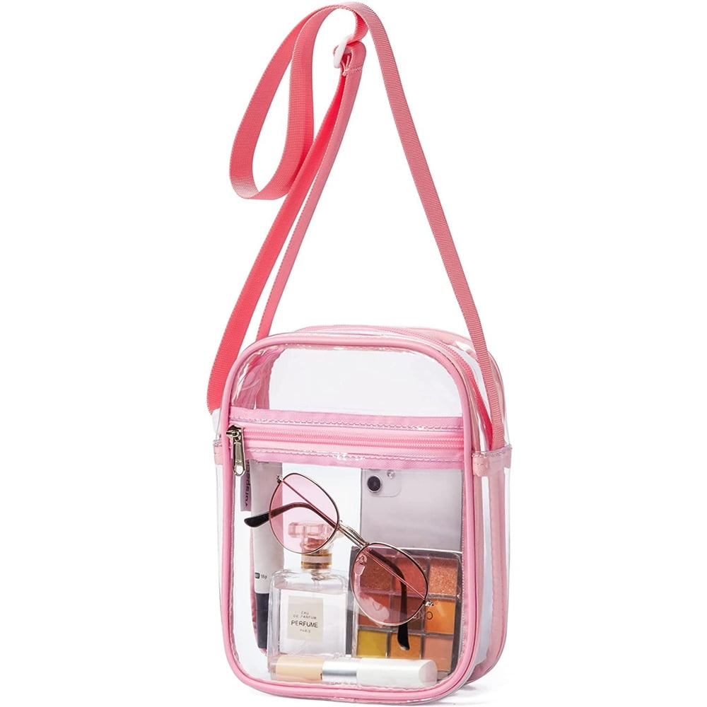 PINK clear crossbody bag