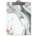 thumbnail image 1 of Fashion Clipboard, Marble Design, Standard A4 Letter Size, 12.5" x 9", Wooden Clipboard, Low Profile Clip with Retractable Hanging Tab, Decorative Clipboard, by Better Office Products (Black & Gold 2), 1 of 5