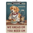 thumbnail image 1 of Fashion Clipboard, Standard A4 Letter Size, 12.5"x9", Wooden Clipboard, Low Profile Clip with Retractable Hanging Tab, Decorative Clipboard, Golden Retriever Biscuits, 1 of 6
