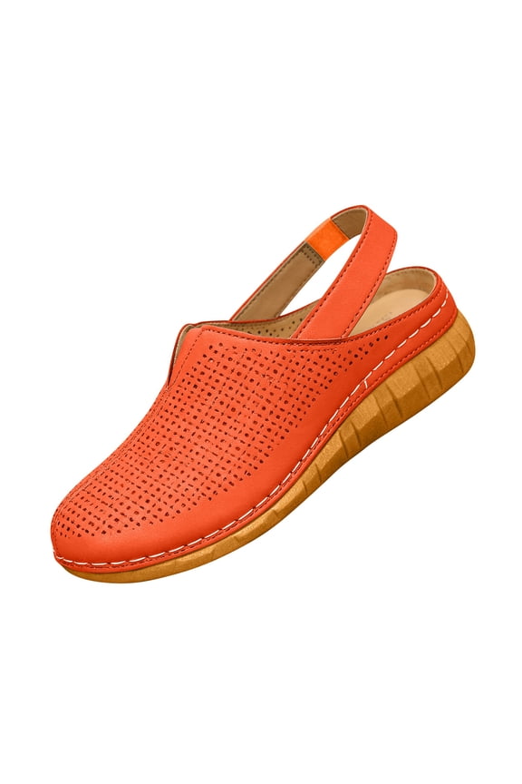 Fashion Clogs for Women Wedge Sandals with Ankle Strap Mesh Breathable Round Toe Slip On Shoes with Arch Support 43