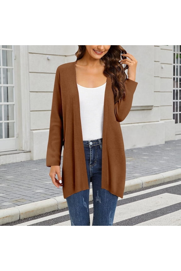 Fashion Clothes For Every Occasion, Cotton Linen Cardigan, Summer Chic, Polyester Spandex Blend, Classic V-neck, Slim Fit, Suitable For Daily Wear And Parties, Brown 2XL, Size S-XXXL