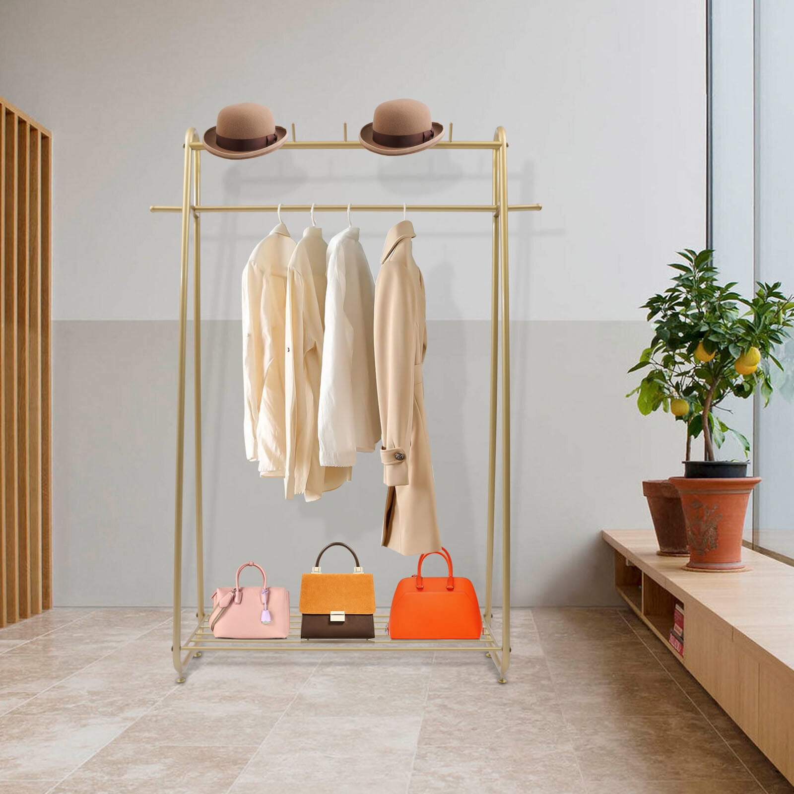 Fashion Clothes Rack Heavy Duty Durable for Bedroom Living Room Office Clothing Rack for Hanging Clothes Maximize Your Storage for Small Apartment Durable Industrial Pipe Clothing Rack Walmart