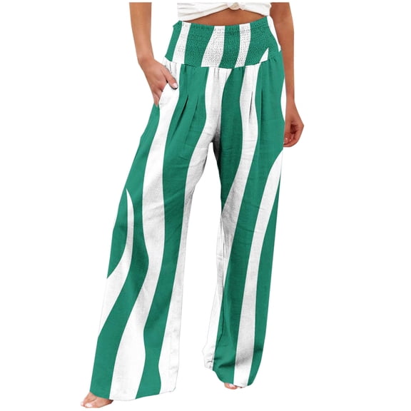 SHE IS Fashion Clothing High Cut Flare Wide Leg Trousers Pants for Women Summer Fall Linen Loose Fit Trousers Pants Women 2026, Pants for Women Dressy