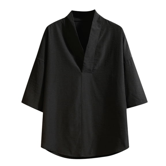 Fashion Clothing Mens Fall And Winter Leisure Travel Hoodless Drawstring T Shirt Long Mens L9ng Sleeve Shirts Summer Tees Short Sleeve Men Casual Tee Men Long under Shirt Two Pack Black XL