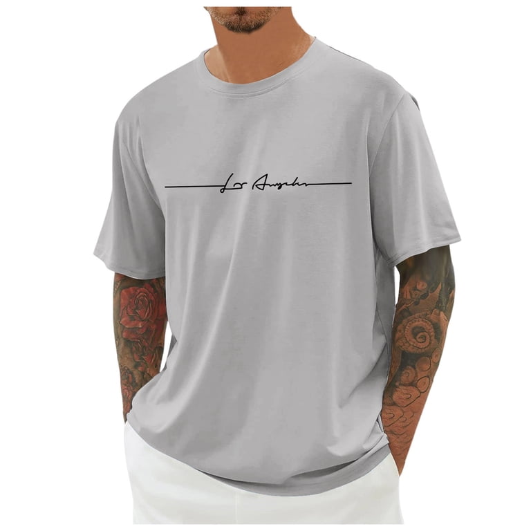 casual dress t shirts for men Verdusa Men's Short Sleeve Basic T Shirt Casual Round Neck Ribbed Tee Top  Beige Small