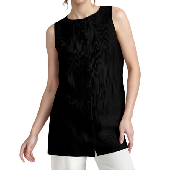 Fashion Clothing Solid Color Sleeveless Button Up Vest For Women 2xl Crop Top Beach Women Top Base Top Big And Tall Tops 90s Crop Top