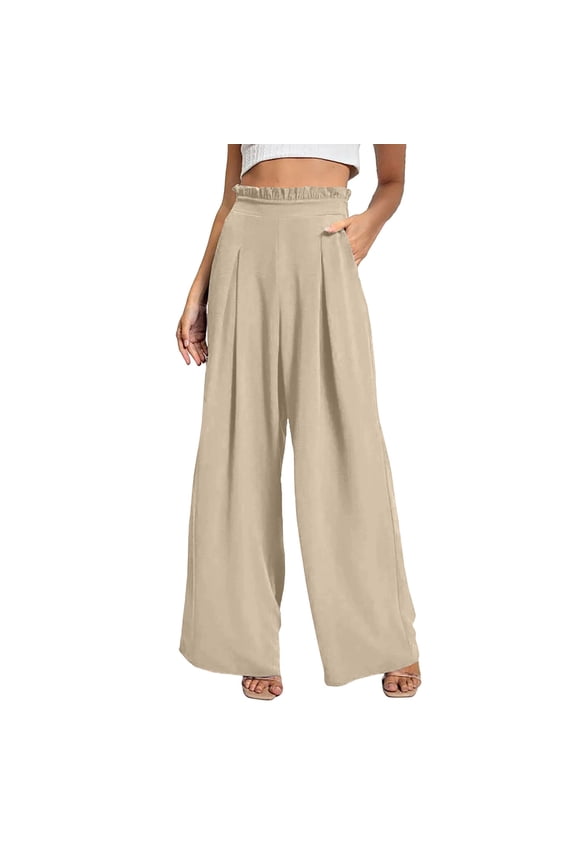 Fashion Clothing Spring Fashion Must Haves Women Pants Casual Fall High Waisted Trousers Solid Color Wide Leg Trousers Pants My Items