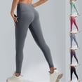 thumbnail image 1 of Fashion Clothing Women's Long Solid Color Hip Lift Fitness High Waist Elastic Exercise Yoga Pants Purple L, 1 of 6