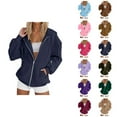 thumbnail image 1 of Fashion Clothing Women's Solid Color Sweatshirt Women's And Winter Hooded With Velvet Loose And Lazy Student Hooded Hoodie, 1 of 5