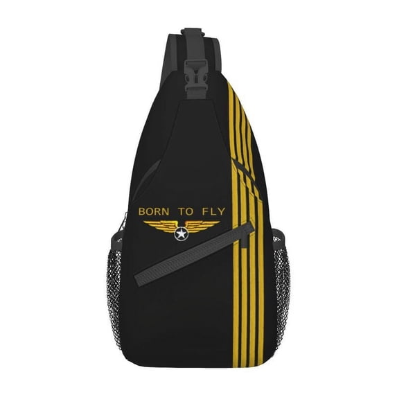 Fashion Cockpit Six Dials Flight Simulator Pilot Crossbody Sling Backpack Men Airplane Aircraft Shoulder Chest Bag for Traveling