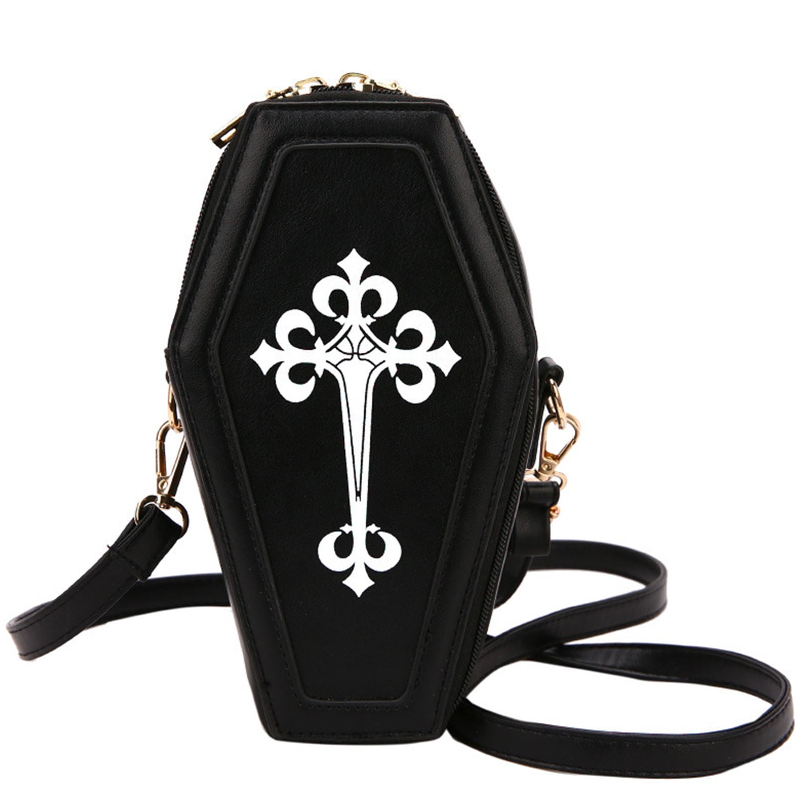 Fashion Coffin Shape Purses Halloween Shoulder Bag Gothic Handbag for Cross  Crossbody Bag for Halloween Xmas 
