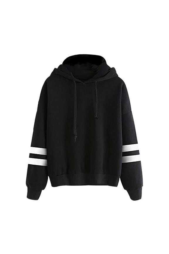 Fashion Color Block Pullover Hoodies Drawstring Oversized Casual Long Sleeve Hood Tops Workout Running Sweatshirt