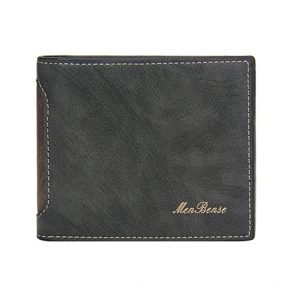 Fashion Color Blocking Short Wallet Men Leather Open Purse Multiple Card Slots Clutch Bag Metal Wallet Kids Wallets for Girls Phone Wallet Stand Boys Wallets for Kids 9-12 Cool Wallet