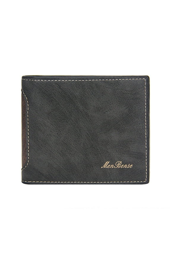 Fashion Color Blocking Short Wallet Men Leather Open Purse Multiple Card Slots Clutch Bag Metal Wallet Kids Wallets for Girls Phone Wallet Stand Boys Wallets for Kids 9-12 Cool Wallet