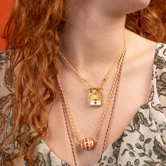 Fashion Color Tarot Simple Drop Oil Zircon Pendant Necklace