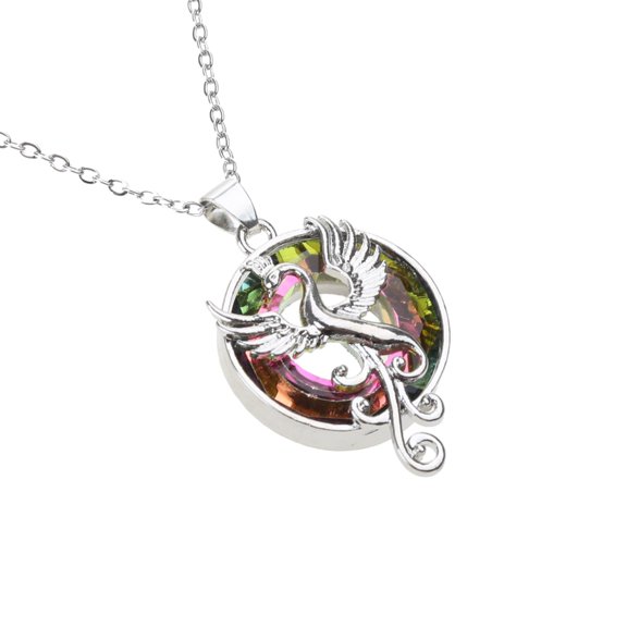 Fashion Colorful Crystal Phoenix Pendant Necklace Jewelry Colored Necklaces