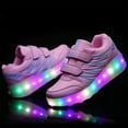 thumbnail image 1 of Fashion Colorful LED Light Shoes Kids Adult Ultra-light Roller Heelys Skates-Pink,40, 1 of 18