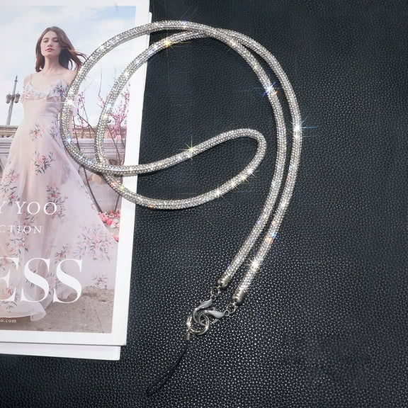 Fashion Colorful Rhinestone Lanyard Bling Glitter Diamond,Crystal Retractable Badge Reel,Rhinestone Neck Lanyard Card Holder with Metal Clasp and Key Ring for Women,Silver