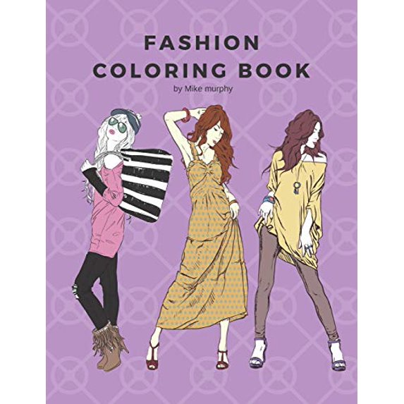 Pre-Owned Fashion Coloring Book: 100 pages with 20 different fashion templates, Gifts for girls to log their favorite style Paperback