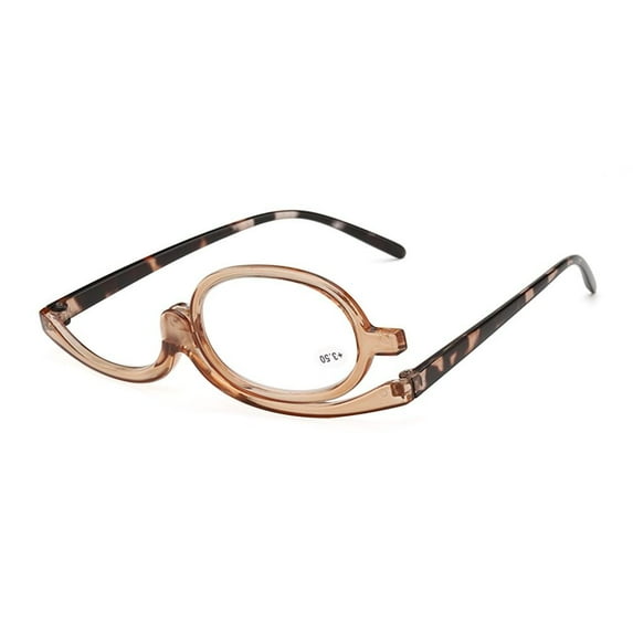 Fashion Colourful Frame Eyewear Vision Care Cosmetic Glasses Rotating Makeup Reading Glasses Magnifying Glasses Folding Eyeglasses COFFEE STRENGTH 2.00