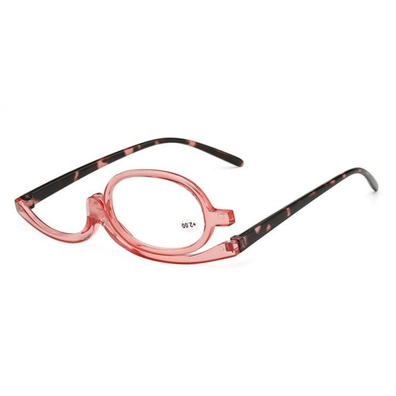Fashion Colourful Frame Eyewear Vision Care Cosmetic Glasses Rotating Makeup Reading Glasses Magnifying Glasses Folding Eyeglasses PINK STRENGTH 2.50