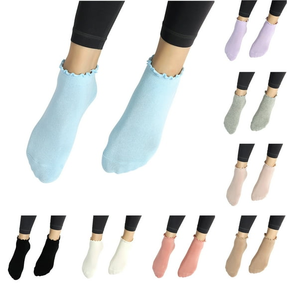 Fashion Compression Socks for Women Comfortable Breathable Non Slip Short Yoga Socks With Adhesive Dots
