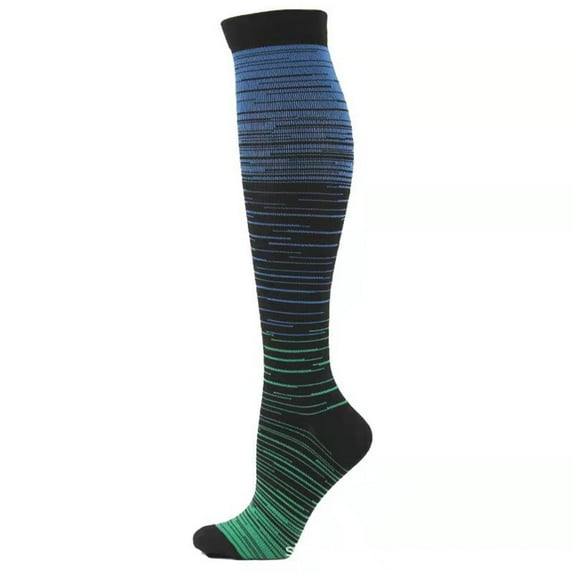 Fashion Compression Socks for Women Men Color Pattern Gradation Colour Mixture Nylon Crew Socks 50% off Clearance!