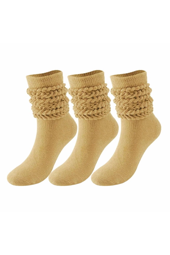 Fashion Compression Socks for Women Stockings Winter Solid Color Warm Bubble Socks Extra Long Tight Knitted Pile Socks 50% off Clearance!