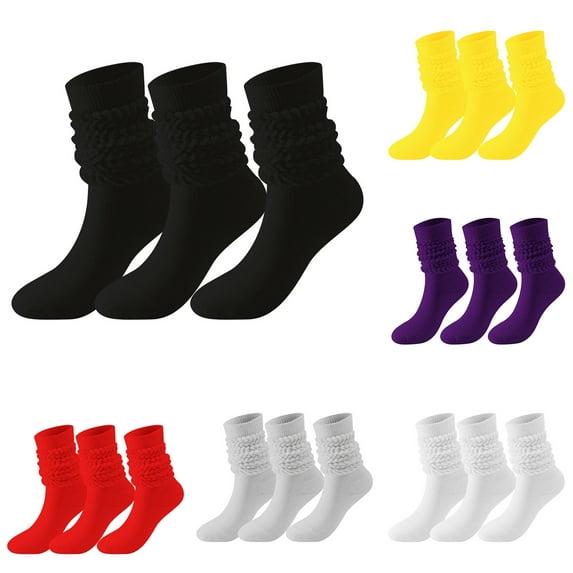 Fashion Compression Socks for Women Stockings Winter Solid Color Warm Bubble Socks Extra Long Tight Knitted Pile Socks 50% off Clearance!