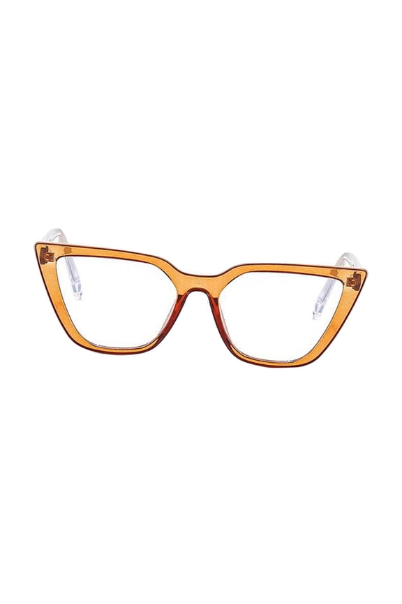 Fashion Computer Eyewear, Large Frame Eyeglasses, Decor Gaming for Teens, Unisex, Men, Women Brown