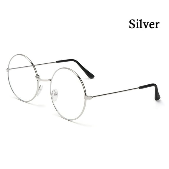 Fashion Computer Vintage Round Metal Glasses Eye Protection Anti-Blue Light Eyeglasses Ultra Light Frame SILVER