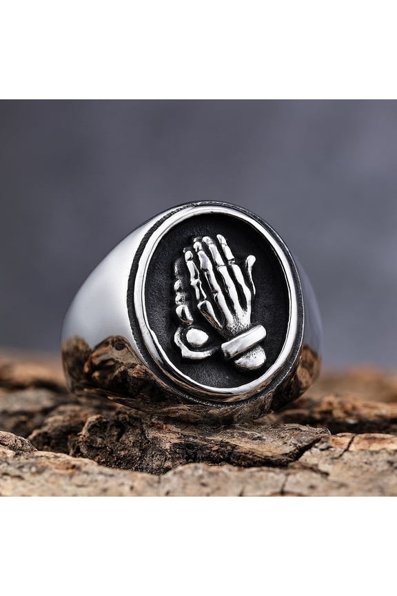 Fashion Cool Blessed Virgin Mary Ring 14K White Gold Mens Ring Band Party New Fashion Hands Rings