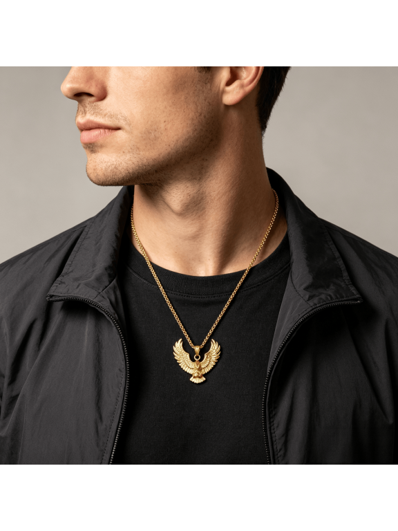 Spread Wing Eagle Pendant Necklace For Men Women, 14K Gold Filled Elegant Timeless Jewelry