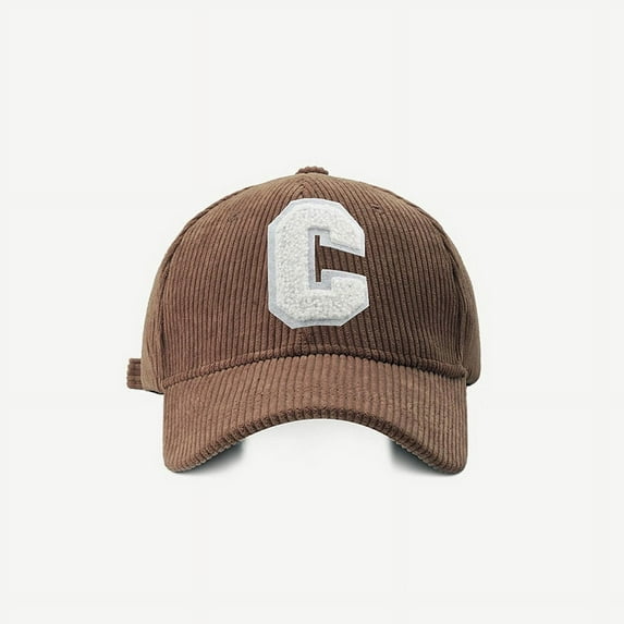 Fashion Corduroy Baseball Cap Ladies Letter C Snapback Hat Women Shopping Dress Up Adjustable Casual Caps Hip Hop Hats New Corduroy Hat Low Profile Baseball Caps Sun Hat Adjustable Trucker Cap