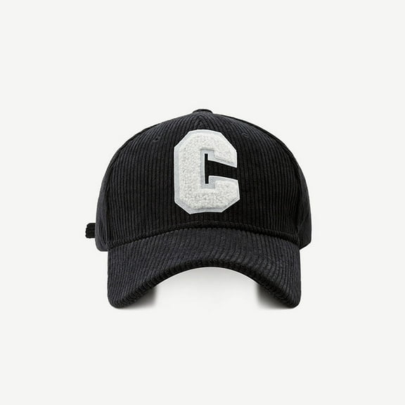 Fashion Corduroy Baseball Cap Ladies Letter C Snapback Hat Women Shopping Dress Up Adjustable Casual Caps Hip Hop Hats Solid  Vintage Unisex Baseball Adjustable Polo Trucker Cap Hat