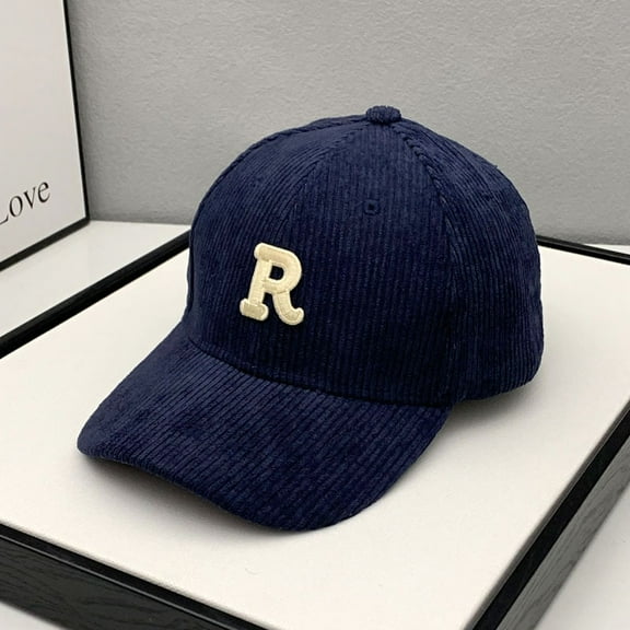 Fashion Corduroy Baseball Cap Ladies Letter R Snapback Hat Women Shopping Dress Up Adjustable Casual Caps Hip Hop Hats New Corduroy Baseball Cap for Men and Women - Cool Weather Hats