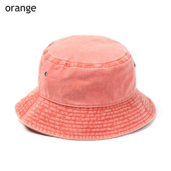 Fashion Cotton Foldable Casual Women Men Sun Hat Fisherman Cap Denim Washed Bucket Hat ORANGE
