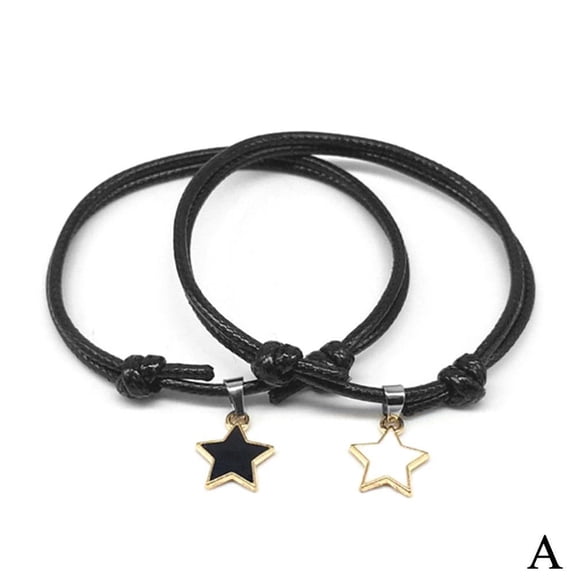 Fashion Couple Bracelets Set White Rope Stars Pendant For Lovers Gifts F9G5