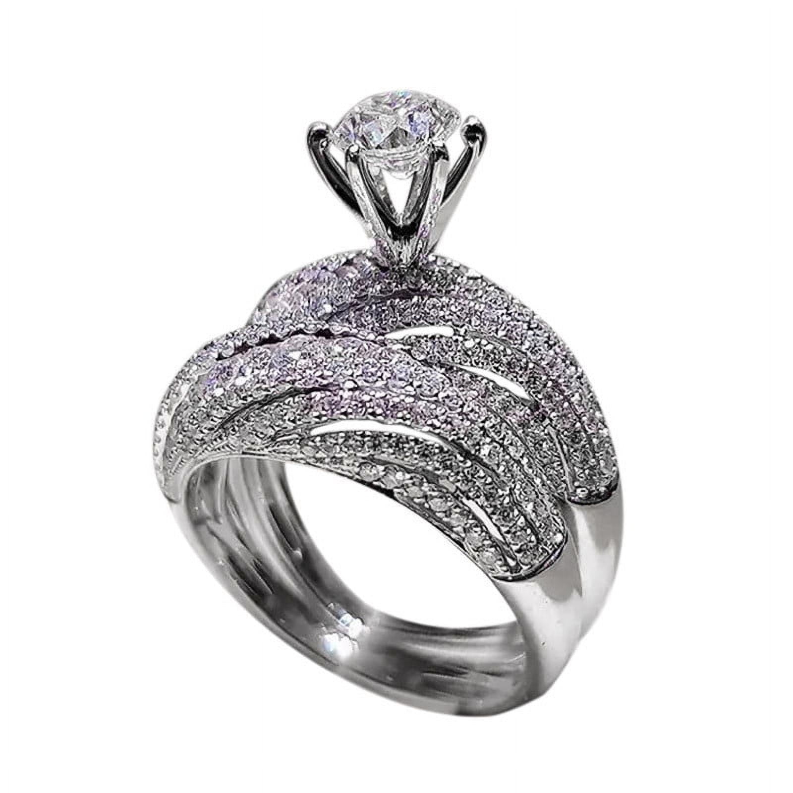 Fashion Couple Diamond Ring Marriage Proposal Essential Zircon Ring ...