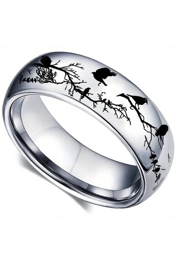 Fashion Couple Star Bird Twigs Ring