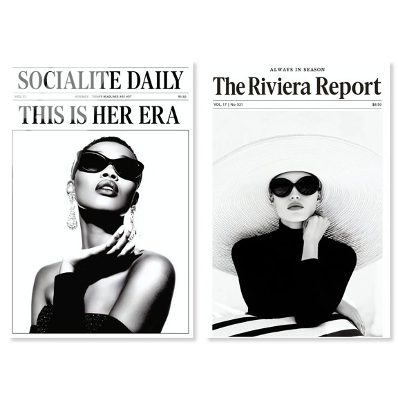 Fashion Covers Acrylic Print Fashion Wall Art Set By Art Remedy, Ready To Hang, 10 x 15