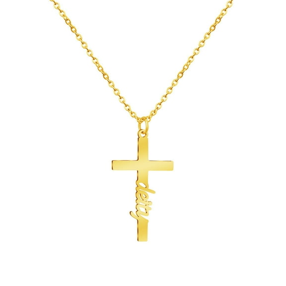 Fashion Creative Cross Customizable Name Pendant Necklace