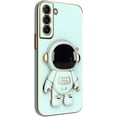 thumbnail image 1 of Fashion Creative Cute Astronaut Bracket TPU Phone case for Samsung Galaxy S22 S21 S20 S10 Ultra Plus FE 4G Bumper Popular Spaceman Stand Shockproof Protective Back Cover(Cyan,S22 Ultra), 1 of 8