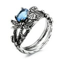 thumbnail image 1 of Fashion Creative Dragonfly Lotus Ring Exquisite 7-Color Crystal Zircon Ring Accessories Charming Women's Jewelry Gift, 1 of 1