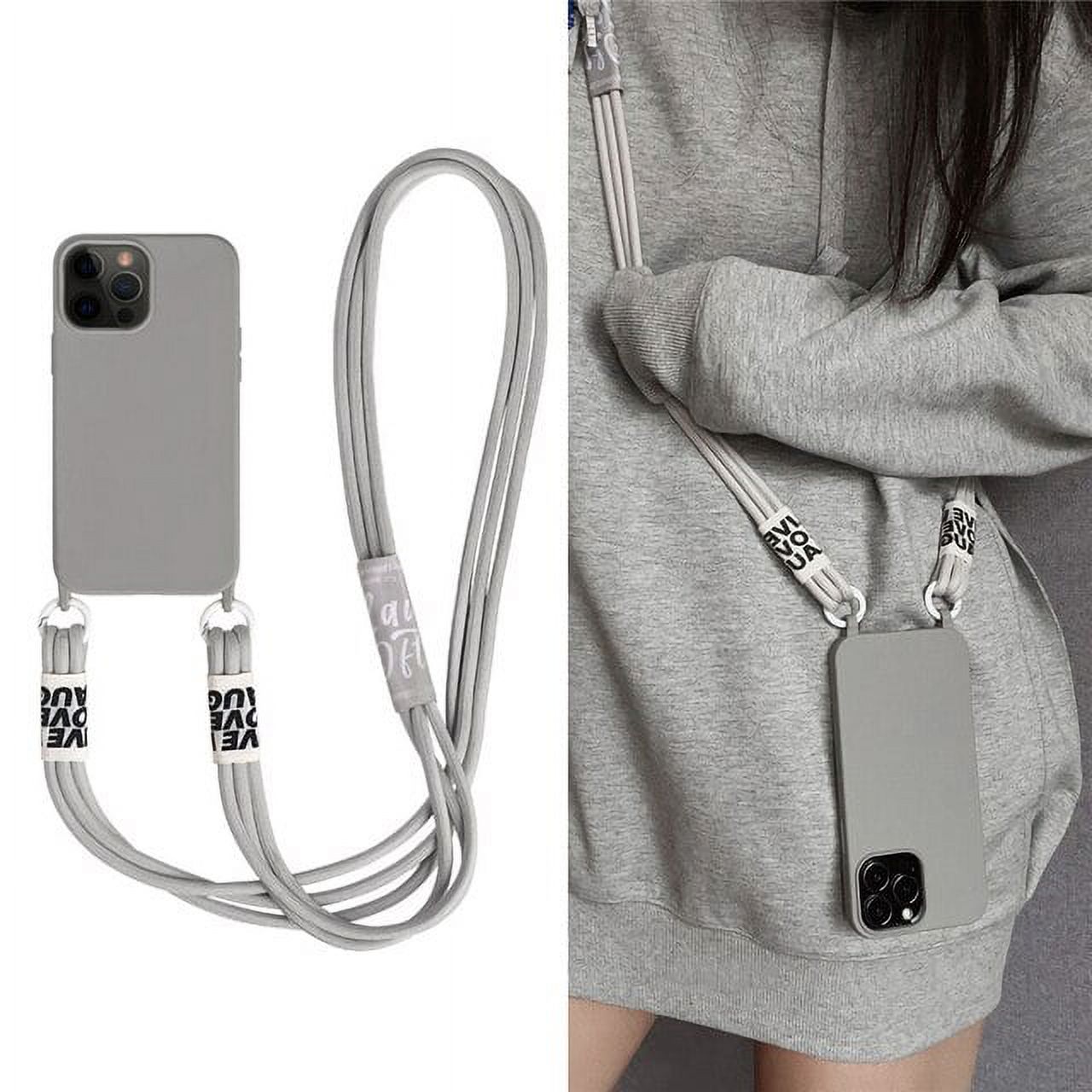 Fashion Crossbody Lanyards Necklace Liquid Silicone Case For iPhone 11 ...