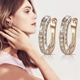 thumbnail image 1 of Fashion Crystal Earrings Women's Small Hoop Earrings Crystal Earrings Women's Earrings for Party Jewelry Gift, 1 of 6