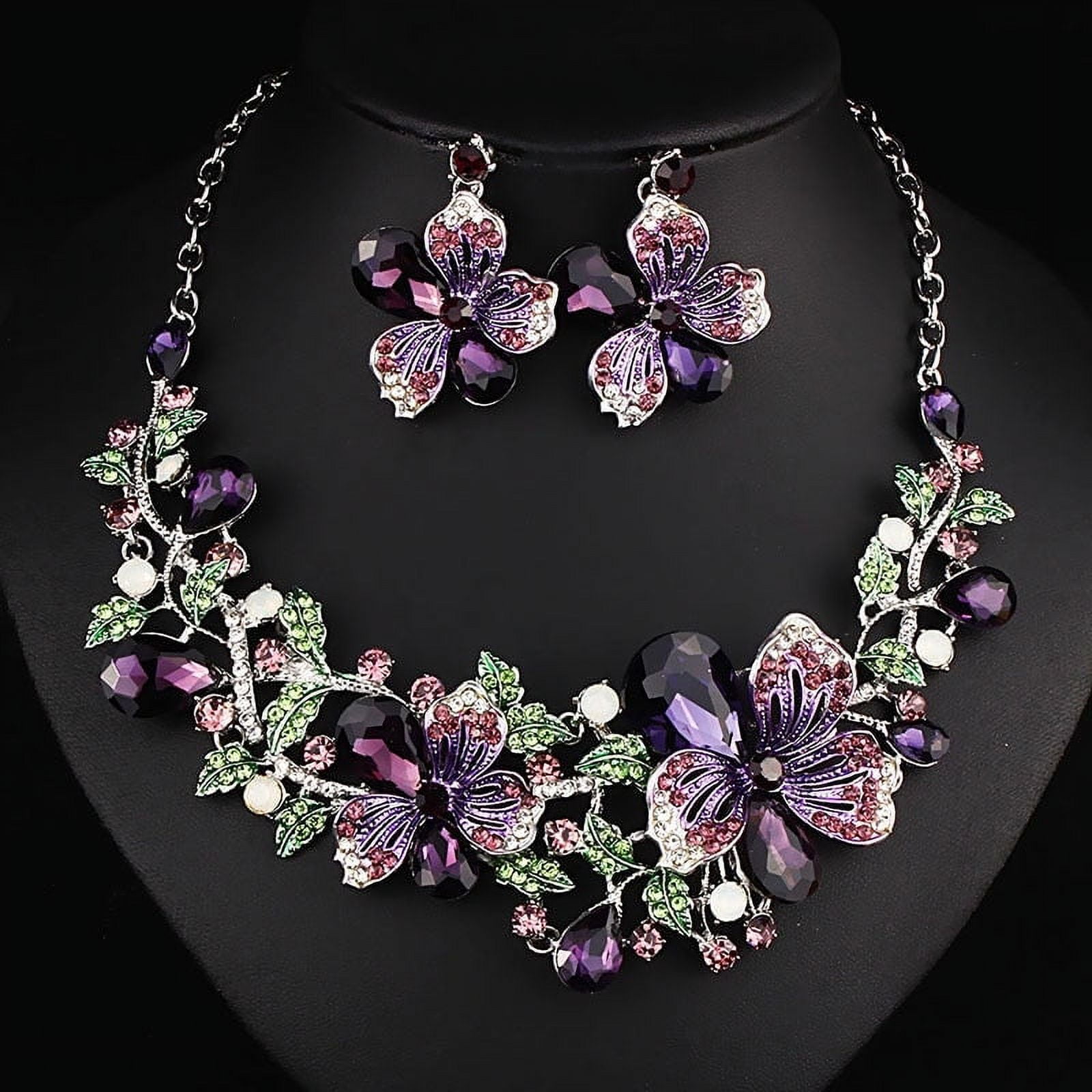 Fashion Crystal Rhinestone Jewelry Sets Necklace and Earring